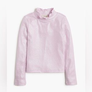 NWT J. Crew Crewcuts Girls Knit Metallic Mock neck Turtleneck Top XL Pink Frost